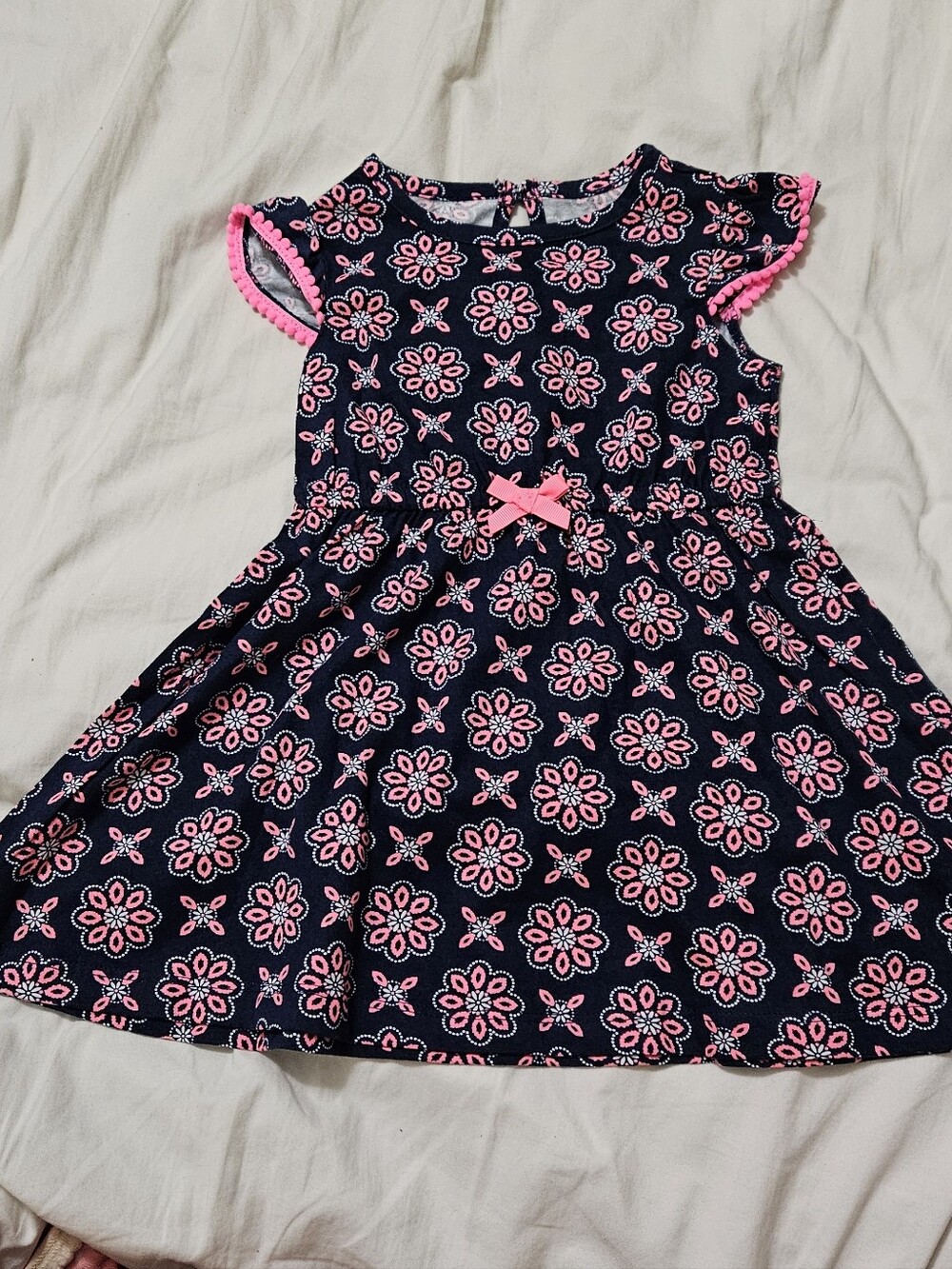 Carter's Navy Dress with Pink Floral Pattern